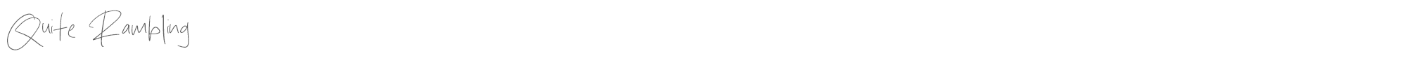 Sample characters Quite Rambling Font